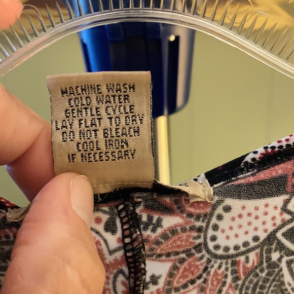 Susan Lawerence unique pattern top with wide black middle band L - Picture 5 of 10